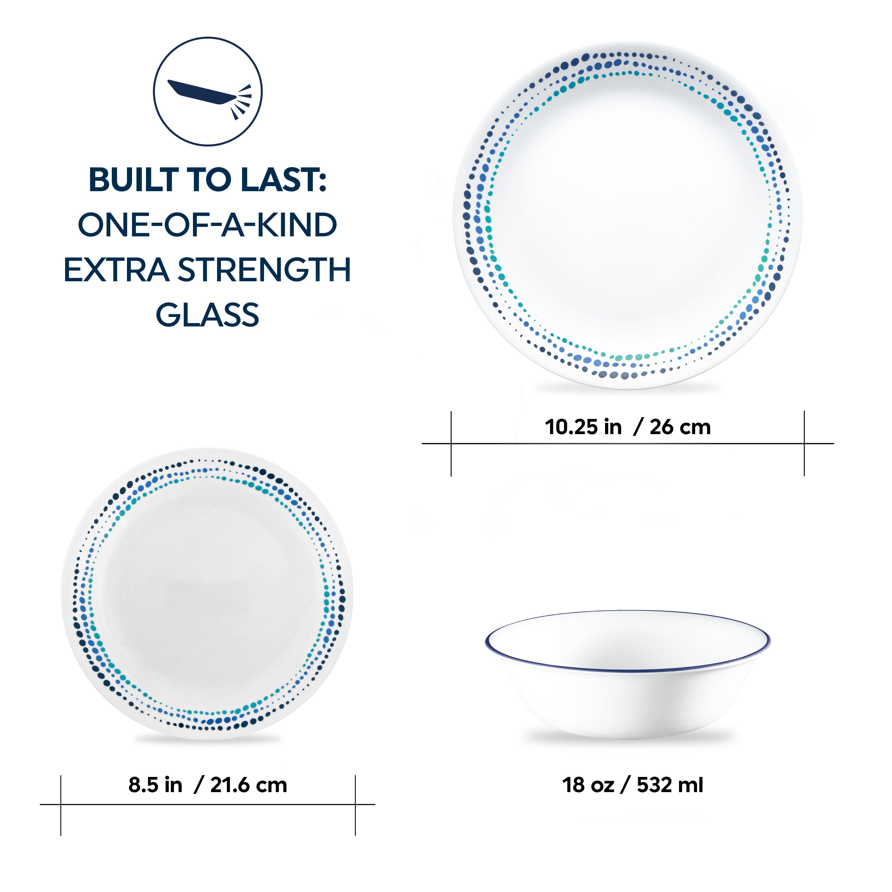 Corelle® Ocean Blues 12 Piece Dinner Set