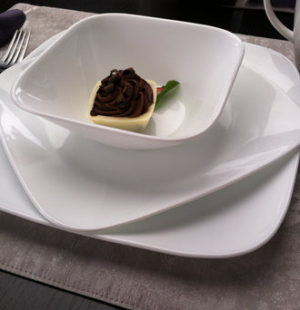 Corelle® Square Pure White 12 Piece Dinner Set