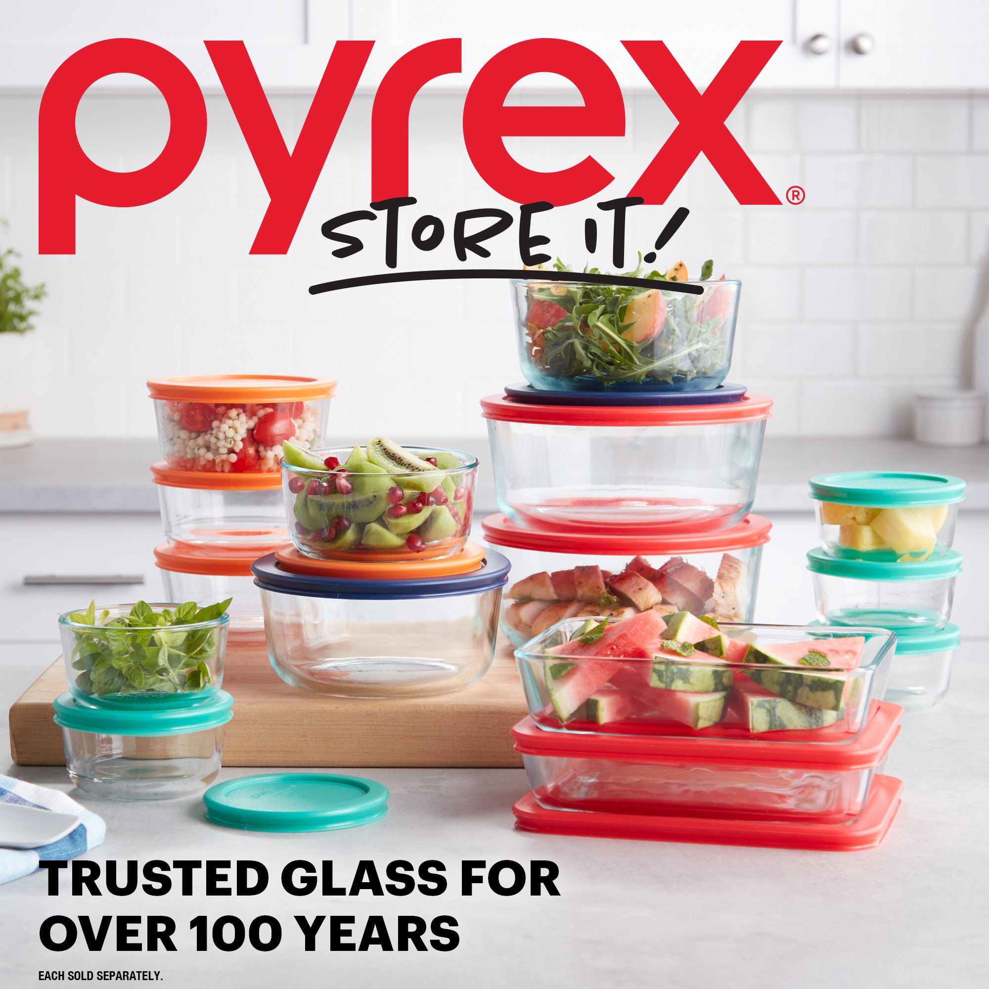 Pyrex® Storage Red 7 Cup Round