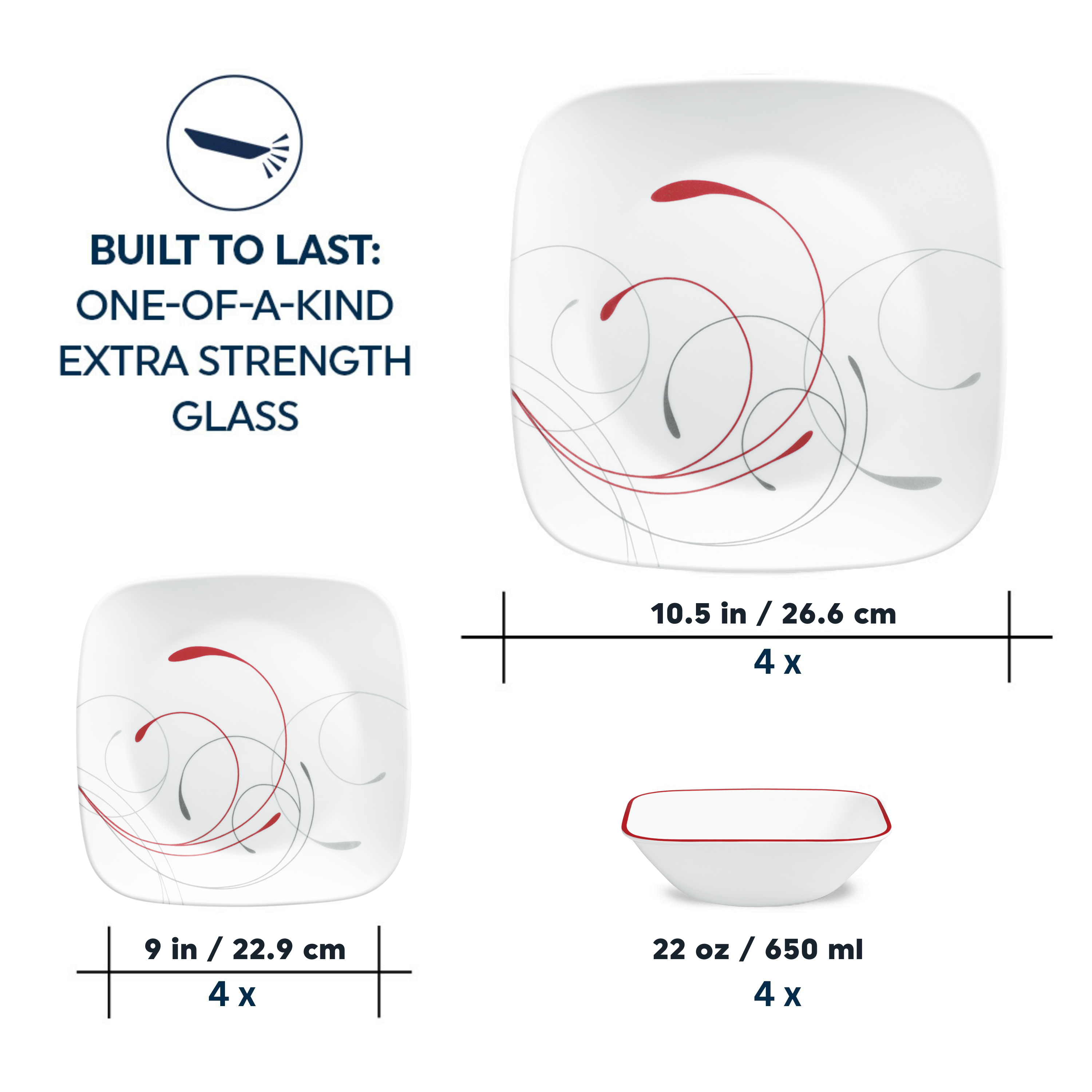 Corelle® Square Splendor 12 Piece Dinner Set