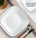 Corelle® Square Pure White 12 Piece Dinner Set